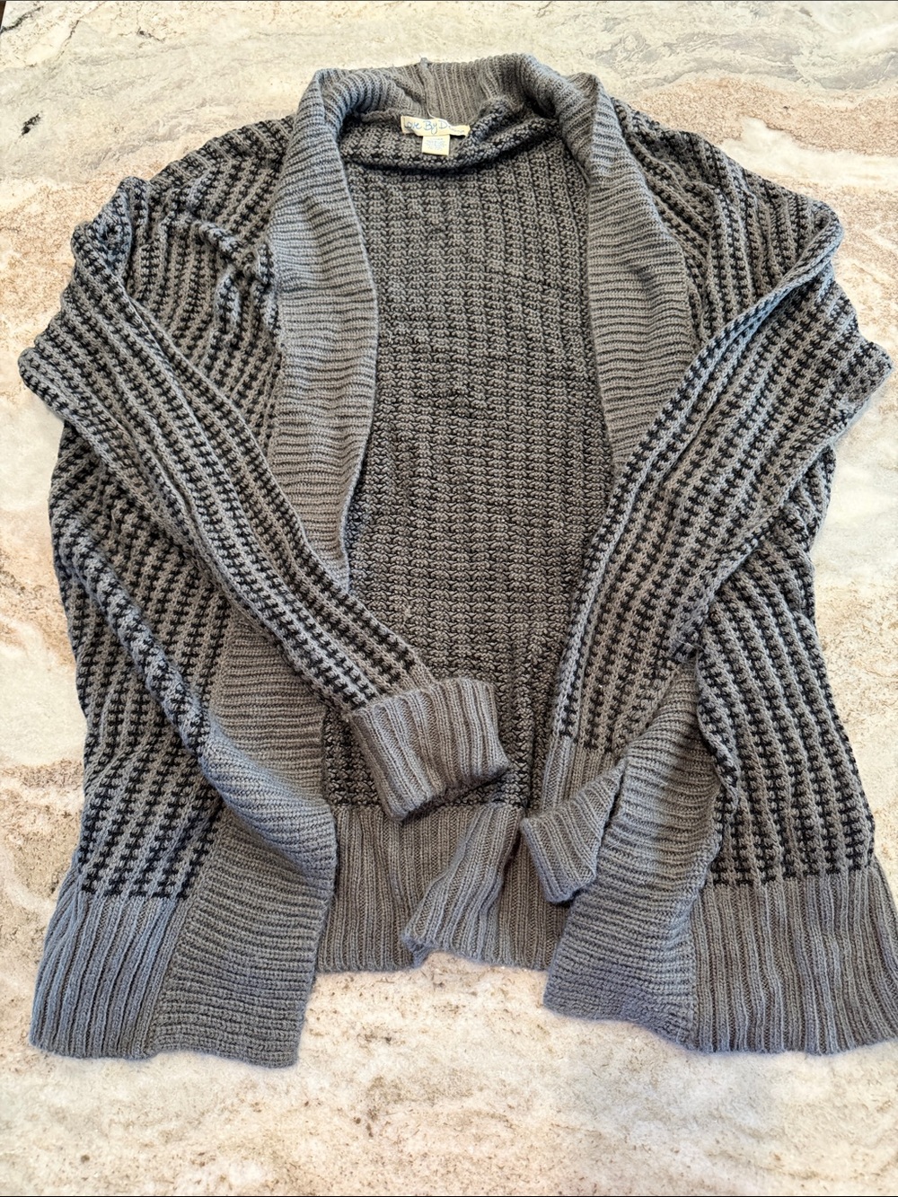 Love By Design Charcoal Gray Open-Front Knit Cardigan
